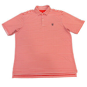 FG Tech Golf Polo Mens XL Red & White Striped MADE IN USA Shirt Performance